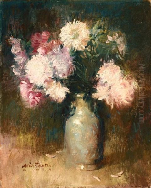 Chrysanthemums In A Vase - view 1