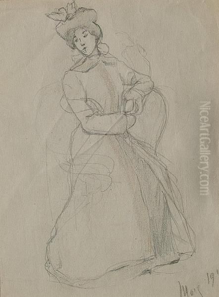 An Elegantly Dressed Young Woman - view 1