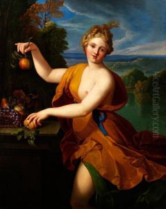 Junge Schonheit Als Pomona, Der Romischen Gottin Des Obstsegens by Nicolas Fouche