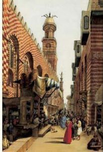 Rue Animee Derriere La Mosquee by Louis Vincent Fouquet
