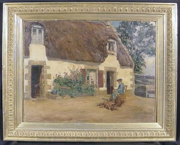 A Man In Front Of His Cottage - view 1