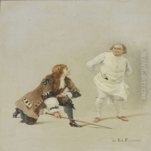 Scene With Two Men In Rococo Clothings - view 1