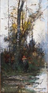 Paysanne Au Bord De L'etang by Marcel Fournier