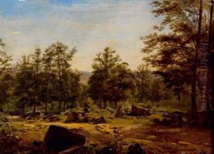 Paysage Aux Grands Arbres by Th. Fournois