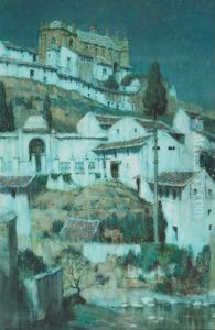 Moonlight, Santa Maria, Anteguera, Spain by Albert Moulton Foweraker
