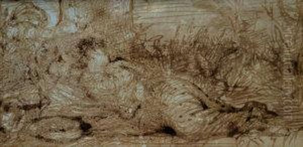 Study For Figures In A Wooded Mythological Scene - view 1