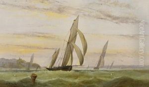A Racing Ketch And Other Yachts Off Norris Castle, East Cowes, Isle Of Wight A Racing Ketch And Other Yachts Off Norris Castle, East Cowes, Isle Of Wight