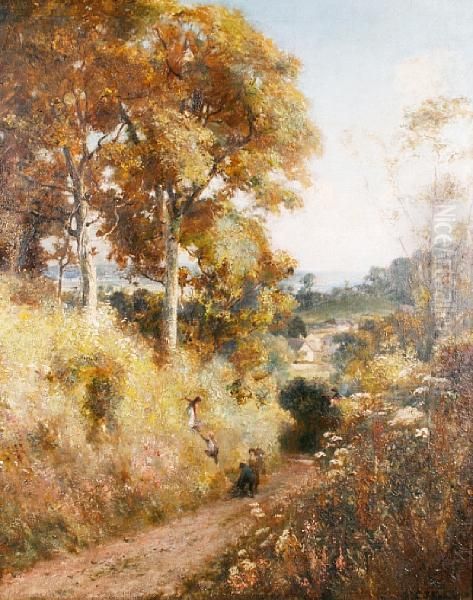 Children Playing On A Country Lane - view 1