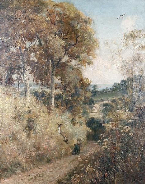 Figures On A Country Lane - view 1