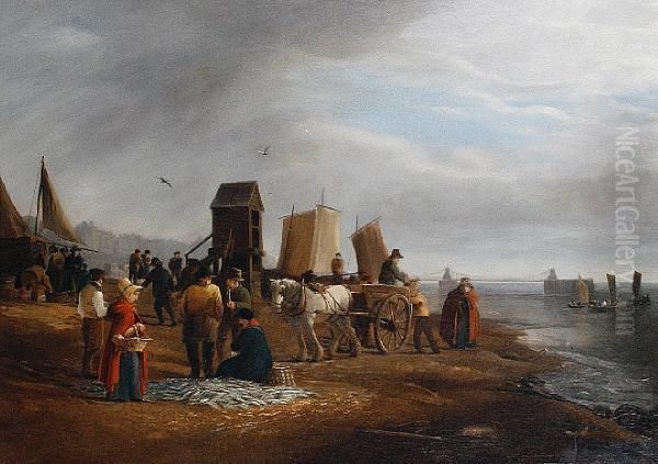Unloading The Catch On The Beach At Brighton - view 1