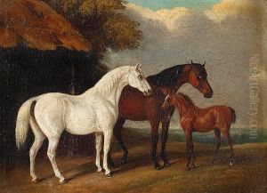 Horses Before A Landscape, And Another Similar A Pair