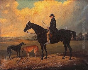 Portrait Of A Gentleman On A Dark Bay Hunter After A Day's Coursing