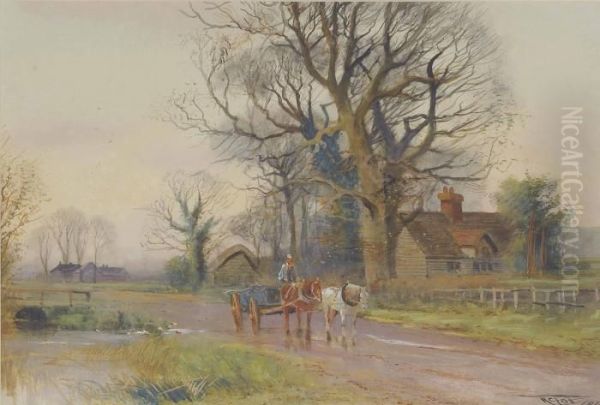 Cattle Watering; And Returning Home At Dusk - view 1