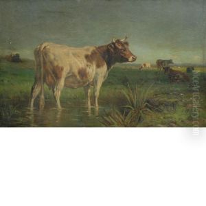Cows In A Landscape by Robert Atkinson Fox