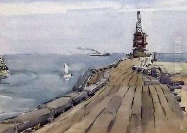 Harbour Scene With Crane - view 1