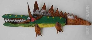 Doug Odom Folk Art Alligator by Douglas Fox-Pitt