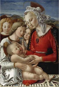 The Madonna And Child With Three Angels ('the Benson Madonna') by Diamante Fra