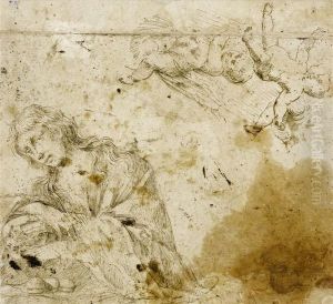 Study Sheet With The Penitent Mary Magdalene And Putti by Cesare Fracanzano