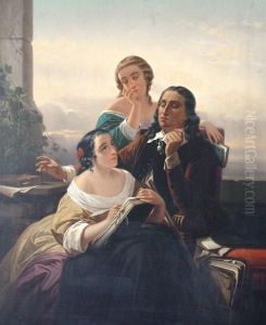 The Literary Muse by Henri Jean Baptiste Fradelle