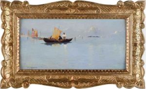 Pescatori Nella Laguna by Pietro Fragiacomo