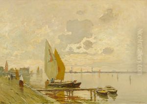 Barche In Laguna by Pietro Fragiacomo