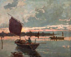 Atardecer En Venecia by Pietro Fragiacomo