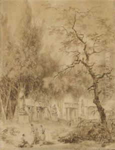 Personnages Dans Un Paysage A Velletri by Jean-Honore Fragonard