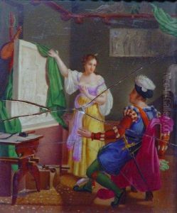 L'atelier Du Sculpteur by Theophile Evariste Fragonard