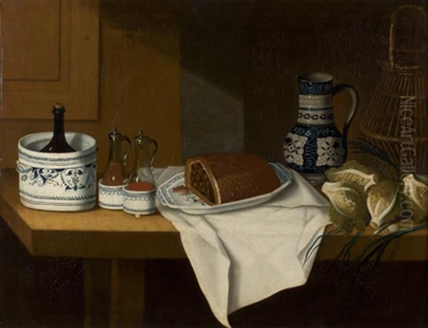 Nature Morte Aux Faiences De L'est Et A La Tourte - view 1