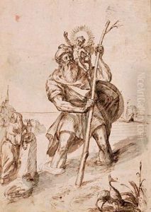 Der Hl. Christophorus Mit Dem Christuskind by Caspar Freisinger