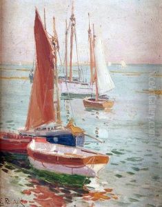 Boats In Sunshine, Blakeney by Edward Reginald Frampton