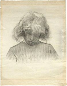 Testa Di Bambina by Pierre Desire Eugene Franc Lamy