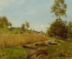 The Straw Harvest by Francois Louis Francais