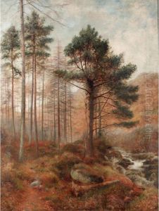 A Wooded River Landscape by Charles France