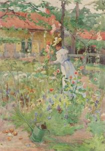 Lady In The Garden by Eurilda Loomis France