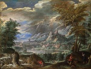 Landschaft Mit Einer Ansicht Von Verona by Paolo Fiammingo