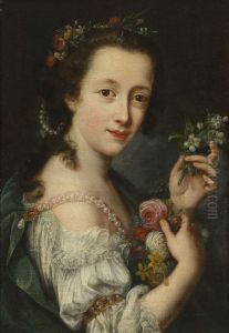 Bildnis Einer Jungen Dame Als Flora by Antonio Lucchese Franchi