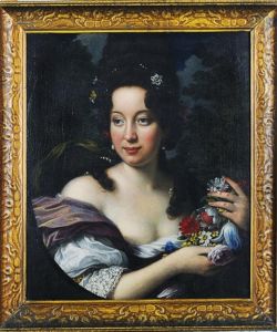 Portrait Of A Lady As Flora by Antonio Lucchese Franchi