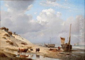 Bord De Mer A Maree Basse by Count Alexandre Thomas Francia