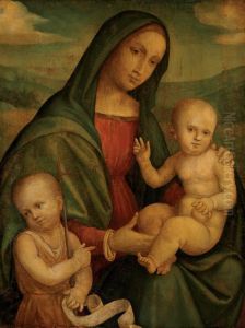 The Madonna And Child With The Infant Saint John The Baptist by Francesco Francia