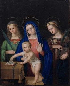 Madonna And Two Female Saints by Francesco Francia