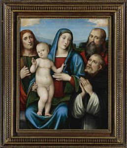 Madonna With Child And Saints John The Baptist, Paul And Dominic by Francesco Francia