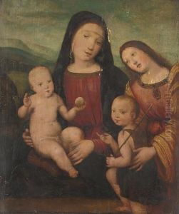 The Madonna And Child With Saint Elizabeth And The Infant Saint John The Baptist by Francesco Francia