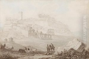 View Of The Acropolis, Athens by Francois Louis Thomas Francia