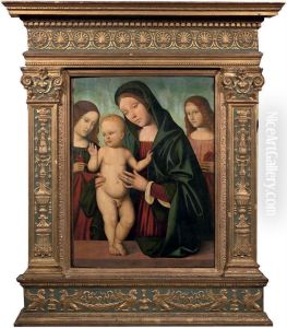 The Madonna And Child With Angels by Giacomo Raibolini