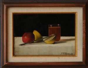 Still Life With Apple, 
Lemon, 
Glass And Knife by John Francis