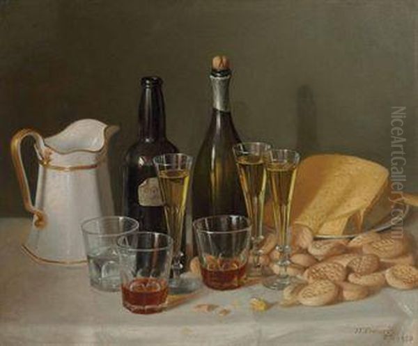 Still Life With Cheese And Wine - view 1