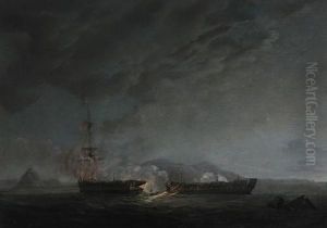 Dismasted Ships Off A Headland