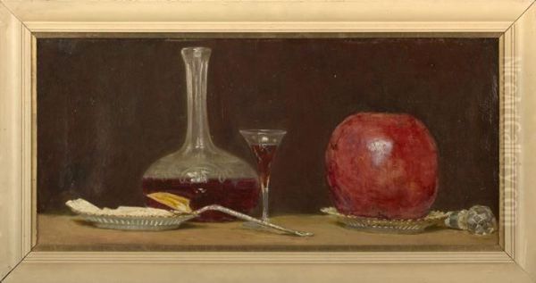 Still Life With Apple And Wine Flask - view 1