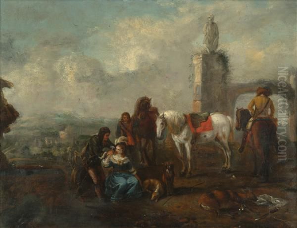 Resting Travellers In A Landscape - view 1